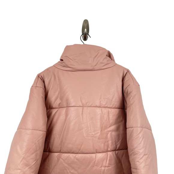 24.NWT Cami NYC Cecilia Vegan Leather Puffer  Pink XL Polyurethane Faux Leather - Picture 5 of 12